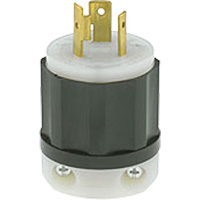 2-Pole 3-Wire Grounding Locking Plug, Nylon, 20 Amps, 250 V, L6-20P Helyx Safety & Industrial Supplies