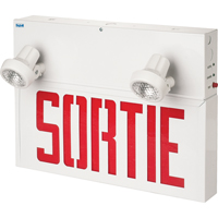 Stella Combination Signs - Sortie, LED, Hardwired, 17-1/2" L x 12-1/2" W, French Helyx Safety & Industrial Supplies