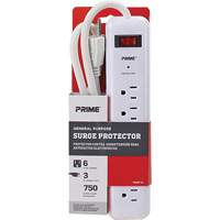 Surge Protector, 6 Outlets, 750 J, 1875, 3' Cord Helyx Safety & Industrial Supplies