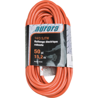 Vinyl Extension Cord, Outdoor, SJTW, 14/3 AWG, 15 A, 50' Helyx Safety & Industrial Supplies