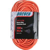 Vinyl Extension Cord, Outdoor, SJTW, 14/3 AWG, 13 A, 100' Helyx Safety & Industrial Supplies