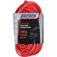 Vinyl Extension Cord, Outdoor, SJTW, 14/3 AWG, 13 A, 3 Outlet(s), 100' Helyx Safety & Industrial Supplies