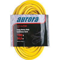 Cordon rallonge en vinyle avec indicateur lumineux, Ext&eacute;rieur, SJTOW, AWG 12/3, 15 A, 3 prise(s), 100' Helyx Safety & Industrial Supplies