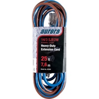 TPE-Rubber Extension Cord With Light Indicator, All-Weather, SJEOW, 14/3 AWG, 15 A, 25' Helyx Safety & Industrial Supplies