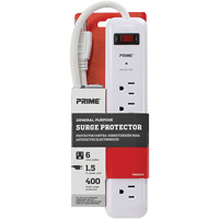 Surge Protector, 6 Outlets, 400 J, 1875 W, 2' Cord Helyx Safety & Industrial Supplies