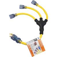 Adaptateurs pour g&eacute;n&eacute;ratrice, Ext&eacute;rieur, STOW, AWG 12/3, 30 A, 3 prise(s), 2' Helyx Safety & Industrial Supplies