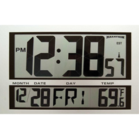 Horloge g&eacute;ante, Num&eacute;rique, &agrave; piles, 16,5" la x 1,7" p x 11" h, Argent Helyx Safety & Industrial Supplies