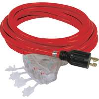 Generator Extension Cord with Quad Tap, STW, 10 AWG, 20 A, 4 Outlet(s), 25' Helyx Safety & Industrial Supplies