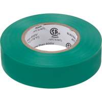 Electrical Tape, 19 mm (3/4") x 18 M (60'), Green, 7 mils Helyx Safety & Industrial Supplies