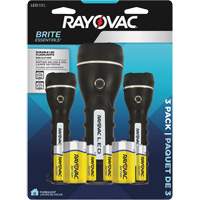 Ensemble de lampes de poche robustes caoutchout&eacute;es Brite Essentials, DEL, 40/26 lumens, Piles D/AA Helyx Safety & Industrial Supplies