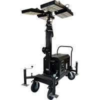Tour d'&eacute;clairage avec quatre lampes DEL Beacon, Diesel/&eacute;lectrique, 800 Watts, 120 000 Lumens, Hauteur de 17' Helyx Safety & Industrial Supplies