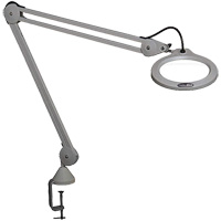 Lampe grossissante, Dioptrie 5, Ampoule DEL, Bras de 45", Pinces serre-joints, Gris Helyx Safety & Industrial Supplies