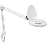 Lampe loupe ajustable, Dioptrie 5, Ampoule DEL, Bras de 47", Pinces serre-joints, Blanc Helyx Safety & Industrial Supplies