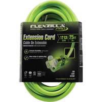 Flexzilla&reg; Pro Industrial Extension Cord, All-Weather, SJTW, 12/3 AWG, 15 A, 25' Helyx Safety & Industrial Supplies
