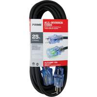 All-Rubber Extension Cord, Outdoor, SJOOW, 14/3 AWG, 15 A, 25' Helyx Safety & Industrial Supplies