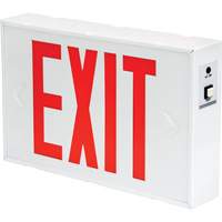 Enseigne de sortie, DEL, &agrave; piles/&agrave; raccordement fixe, 12-1/5" lo x 7-1/2" la, Anglais Helyx Safety & Industrial Supplies