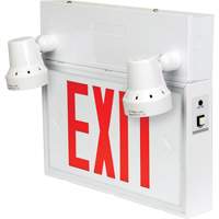 Enseigne de sortie avec &eacute;clairage de s&eacute;curit&eacute;, DEL, &agrave; piles/&agrave; raccordement fixe, 12-1/10" lo x 11" la, Anglais Helyx Safety & Industrial Supplies