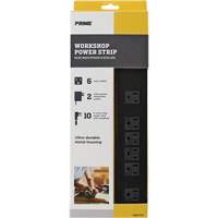 Bloc multiprise pour atelier en m&eacute;tal, 6 Prise(s), 10', 15 A, 1875 W, 125 V Helyx Safety & Industrial Supplies