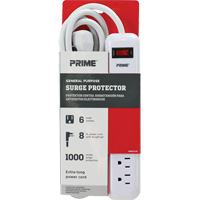 Surge Protector, 6 Outlets, 1000 J, 1875 W, 8' Cord Helyx Safety & Industrial Supplies