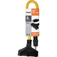 Triple Tap Adapter, Outdoor, STW, 12/3 AWG, 15 A, 3 Outlet(s), 2' Helyx Safety & Industrial Supplies