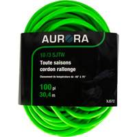 Industrial Extension Cord, All-Weather, SJTW, 10/3 AWG, 15 A, 100' Helyx Safety & Industrial Supplies