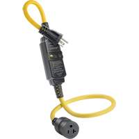 Cordon avec disjoncteur diff&eacute;rentiel (DDFT) &agrave; r&eacute;armement automatique, 120 V, 20 A, Cordon de 3' Helyx Safety & Industrial Supplies
