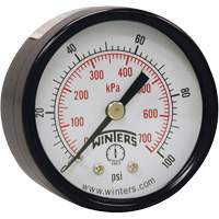 Economy Pressure Gauge, 2" , 0 - 160 psi, Back Mount, Analogue Helyx Safety & Industrial Supplies