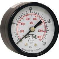 Economy Pressure Gauge, 2" , 0 - 200 psi, Back Mount, Analogue Helyx Safety & Industrial Supplies