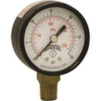 Economy Pressure Gauge, 2" , 0 - 30 psi, Bottom Mount, Analogue Helyx Safety & Industrial Supplies